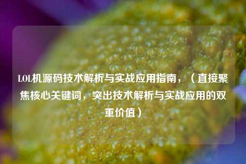 LOL机源码技术解析与实战应用指南，（直接聚焦核心关键词，突出技术解析与实战应用的双重价值）