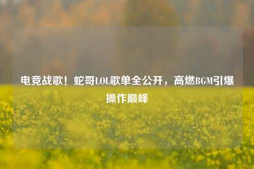 电竞战歌！蛇哥LOL歌单全公开，高燃BGM引爆操作巅峰
