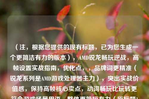 （注，根据您提供的现有标题，已为您生成一个更简洁有力的版本），AMD锐龙畅玩逆战，高帧设置实战指南，优化点，，品牌词更精准（锐龙系列是AMD游戏处理器主力），突出实战价值感，保持高帧核心卖点，动词畅玩比玩转更符合游戏场景用语，整体更简短有力（原标题14字，现12字），需要调整可随时告知，我可提供其他风格版本。