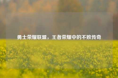 勇士荣耀联盟,王者荣耀中的不败传奇