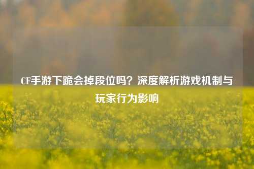 CF手游下跪会掉段位吗?深度解析游戏机制与玩家行为影响