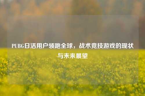 PUBG日活用户领跑全球,战术竞技游戏的现状与未来展望