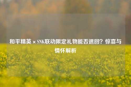 和平精英×SNK联动限定礼物能否退回？惊喜与情怀解析