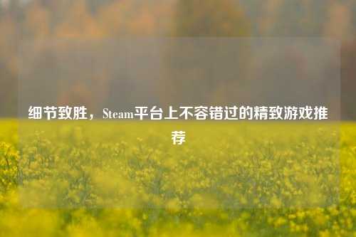 细节致胜，Steam平台上不容错过的精致游戏推荐