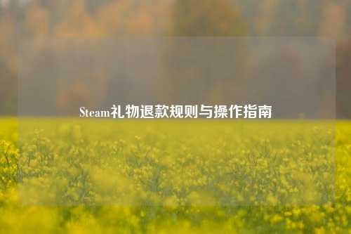 Steam礼物退款规则与操作指南