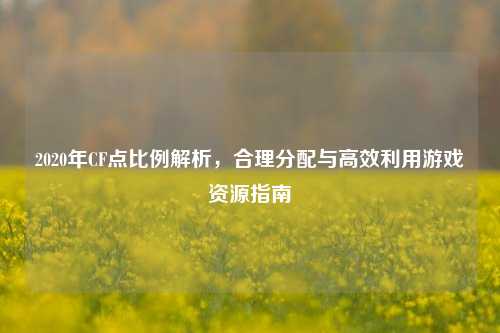 2020年CF点比例解析,合理分配与高效利用游戏资源指南