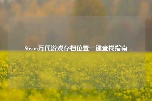 Steam万代游戏存档位置一键查找指南