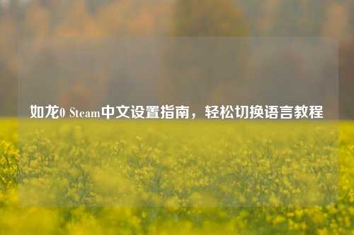 如龙0 Steam中文设置指南,轻松切换语言教程