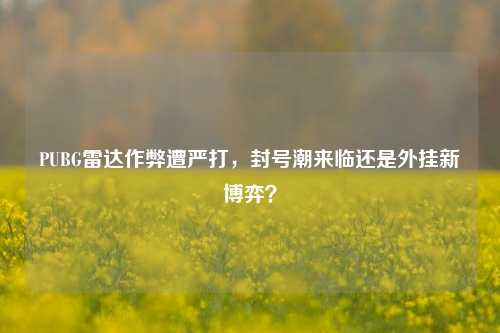 PUBG雷达作弊遭严打，封号潮来临还是外挂新博弈？