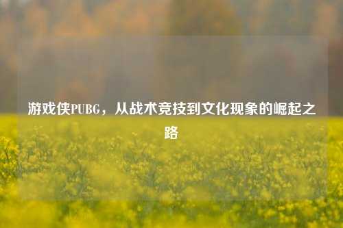 游戏侠PUBG，从战术竞技到文化现象的崛起之路