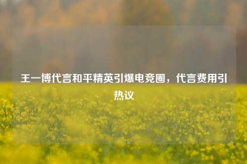王一博代言和平精英引爆电竞圈，代言费用引热议