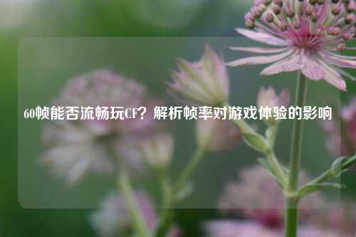 60帧能否流畅玩CF？解析帧率对游戏体验的影响