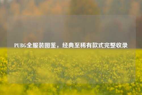 PUBG全服装图鉴,经典至稀有款式完整收录