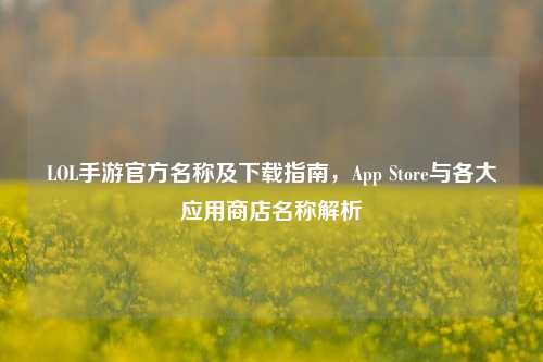 LOL手游官方名称及下载指南,App Store与各大应用商店名称解析