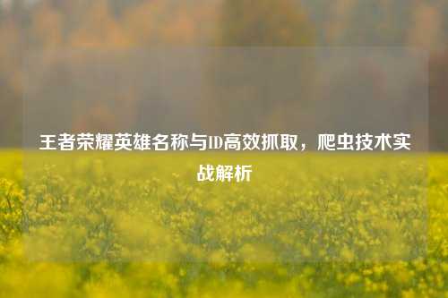 王者荣耀英雄名称与ID高效抓取，爬虫技术实战解析