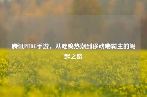 腾讯PUBG手游，从吃鸡热潮到移动端霸主的崛起之路