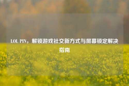 LOL PIN，解锁游戏社交新方式与屏幕锁定解决指南