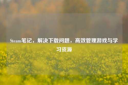 Steam笔记，解决下载问题，高效管理游戏与学习资源
