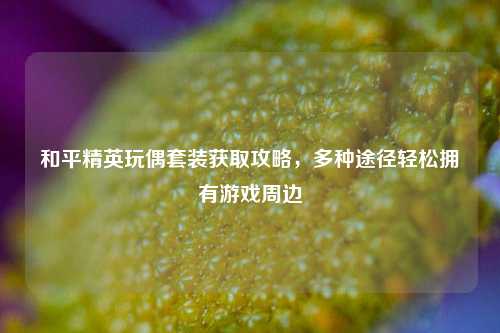 和平精英玩偶套装获取攻略，多种途径轻松拥有游戏周边