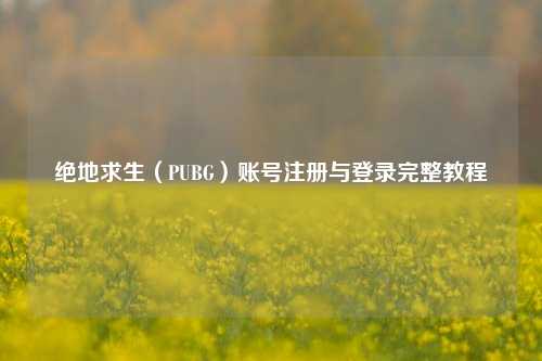 绝地求生（PUBG）账号注册与登录完整教程