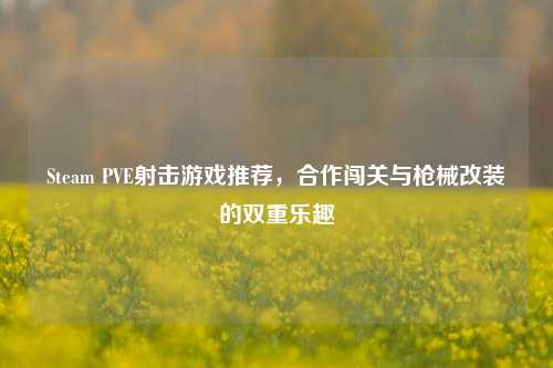 Steam PVE射击游戏推荐，合作闯关与枪械改装的双重乐趣