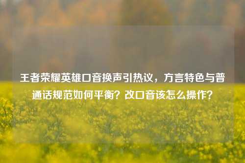 王者荣耀英雄口音换声引热议,方言特色与普通话规范如何平衡?改口音该怎么操作?