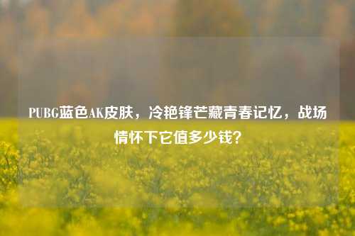 PUBG蓝色AK皮肤,冷艳锋芒藏青春记忆,战场情怀下它值多少钱?