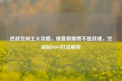 逆战空间王火攻略,维度裂隙燃不屈战魂,空间站BOSS打法解析