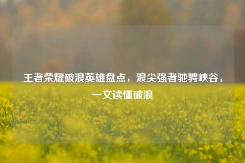 王者荣耀破浪英雄盘点,浪尖强者驰骋峡谷,一文读懂破浪