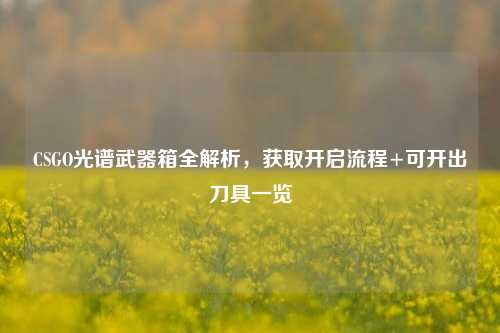 CSGO光谱武器箱全解析,获取开启流程+可开出刀具一览