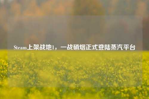 Steam上架战地1,一战硝烟正式登陆蒸汽平台