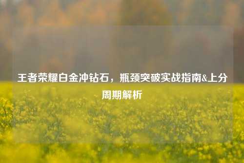 王者荣耀白金冲钻石,瓶颈突破实战指南&上分周期解析