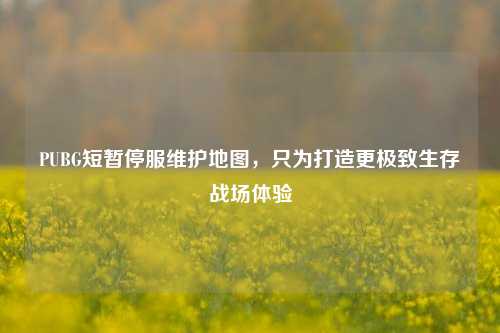 PUBG短暂停服维护地图,只为打造更极致生存战场体验