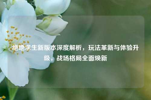 绝地求生新版本深度解析,玩法革新与体验升级,战场格局全面焕新