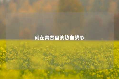 刻在青春里的热血战歌