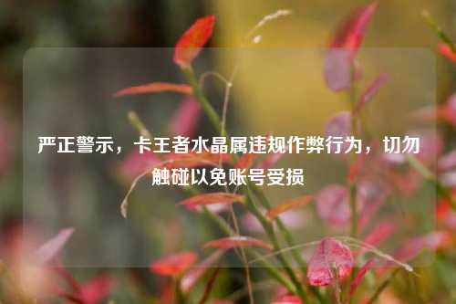 严正警示,卡王者水晶属违规作弊行为,切勿触碰以免账号受损