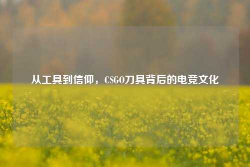 从工具到信仰,CSGO刀具背后的电竞文化