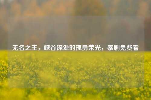 无名之主,峡谷深处的孤勇荣光,泰剧免费看