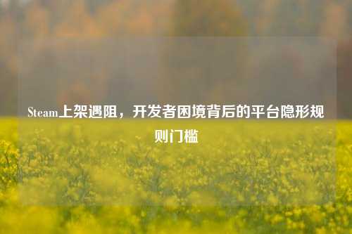 Steam上架遇阻,开发者困境背后的平台隐形规则门槛