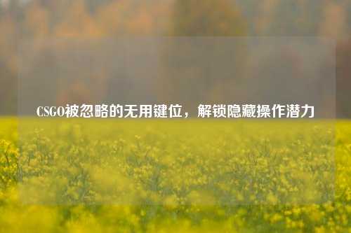 CSGO被忽略的无用键位,解锁隐藏操作潜力