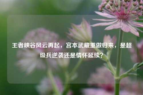 王者峡谷风云再起,宫本武藏重做归来,是超级兵逆袭还是情怀延续?