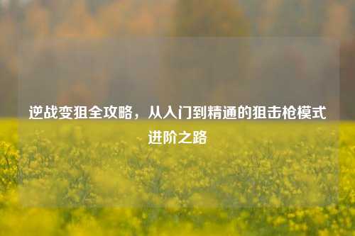 逆战变狙全攻略,从入门到精通的狙击 式进阶之路