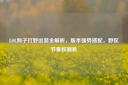 LOL狗子打野出装全解析,版本强势搭配,野区节奏收割机