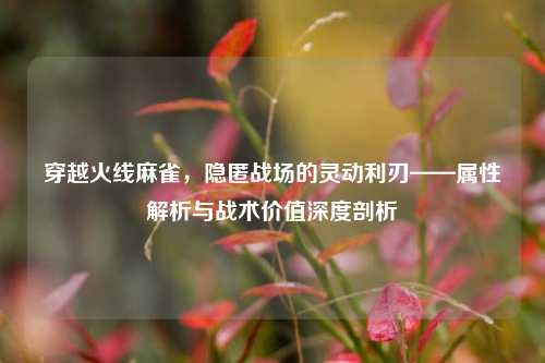 穿越火线麻雀,隐匿战场的灵动利刃——属性解析与战术价值深度剖析