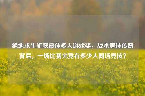 绝地求生斩获更佳多人游戏奖,战术竞技传奇背后,一场比赛究竟有多少人同场竞技?