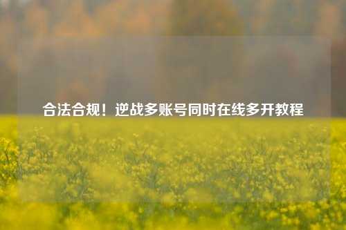 合法合规!逆战多账号同时在线多开教程