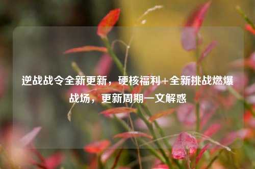 逆战战令全新更新,硬核福利+全新挑战燃爆战场,更新周期一文解惑