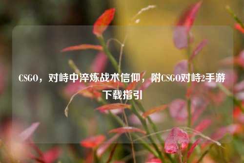 CSGO,对峙中淬炼战术信仰,附CSGO对峙2手游下载指引