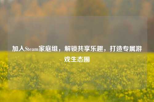 加入Steam家庭组,解锁共享乐趣,打造专属游戏生态圈