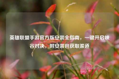 英雄联盟手游官方版安装全指南,一键开启峡谷对决,附安装包获取渠道